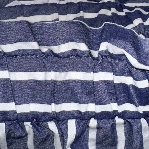 JCrew Blue White Striped Off The Shoulder Cotton Long Sleeve Top Size 14 - Picture 16 of 16
